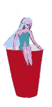 A sprite sitting on a cup of cola