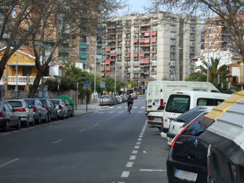 Cyclist giving opinion of cycle facility.