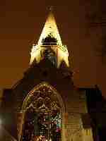 Bolton church at night